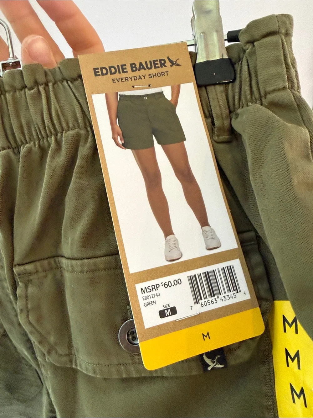 Eddie Bauer Olive Utility Cargo Shorts medium paperbag shorts